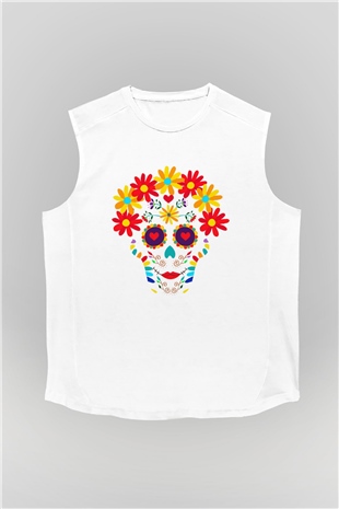 Day of the Dead Beyaz Unisex Kolsuz Tişört