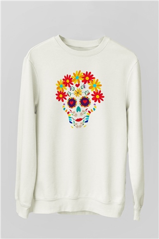 Day of the Dead Beyaz Unisex Sweatshirt