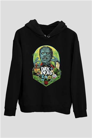 Day of the Dead Siyah Unisex Kapüşonlu Sweatshirt
