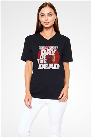 Day of the Dead Siyah Unisex  V Yaka Tişört