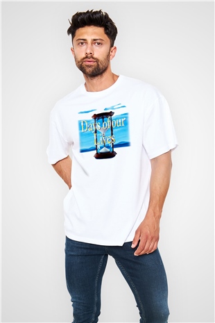 Days of Our Lives Beyaz Unisex Oversize Tişört