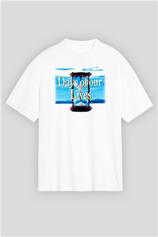 Days of Our Lives Beyaz Unisex Oversize Tişört