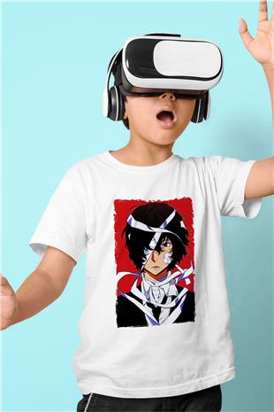Dazai Baskılı Beyaz Unisex Beyaz Çocuk Tişört - Tshirt