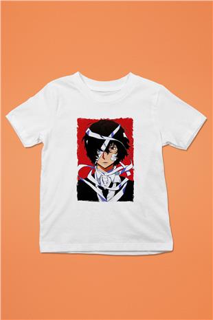 Dazai Baskılı Beyaz Unisex Beyaz Çocuk Tişört - Tshirt