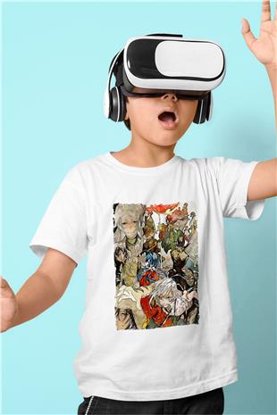 Dazai Baskılı Beyaz Unisex Beyaz Çocuk Tişört - Tshirt