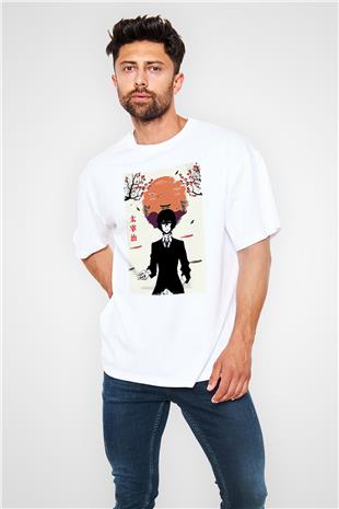 Dazai Baskılı Beyaz Unisex Oversize Tişört - Tshirt