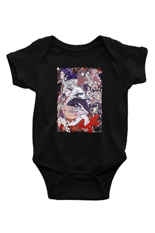 Dazai Baskılı Unisex Siyah Bebek Body - Zıbın