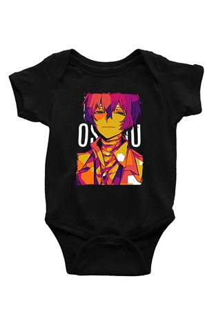 Dazai Baskılı Unisex Siyah Bebek Body - Zıbın