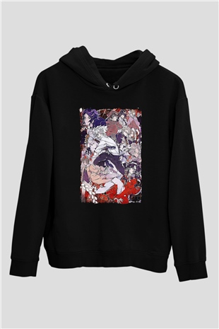 Dazai Baskılı Unisex Siyah Hoodie