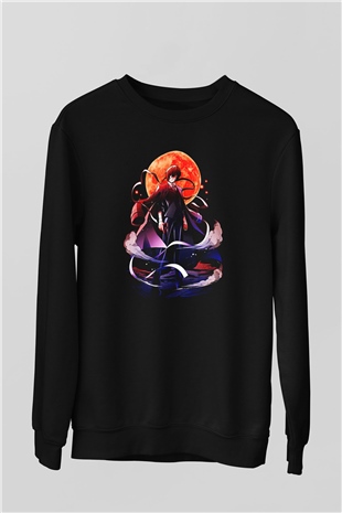 Dazai Baskılı Unisex Siyah Sweatshirt