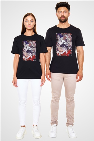 Dazai Baskılı Unisex Siyah Tişört - Tshirt