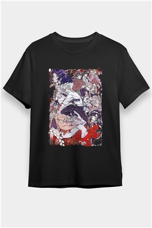 Dazai Baskılı Unisex Siyah Tişört - Tshirt