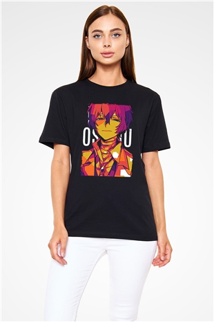 Dazai Baskılı Unisex Siyah Tişört - Tshirt