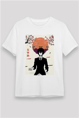 Dazai Unisex Baskılı Beyaz Tişört - Tshirt