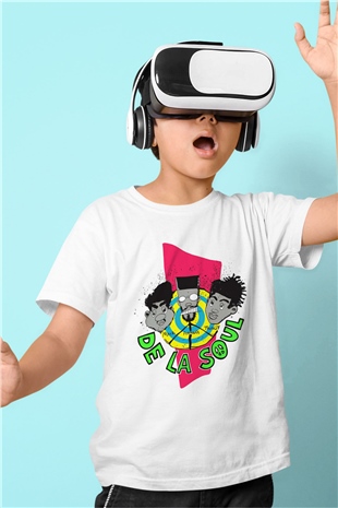 De La Soul Baskılı Beyaz Unisex Çocuk Tişört