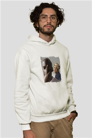 De La Soul Baskılı Unisex Beyaz Kapüşonlu Sweatshirt