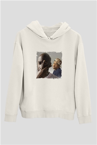 De La Soul Baskılı Unisex Beyaz Kapüşonlu Sweatshirt