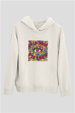 De La Soul Baskılı Unisex Beyaz Kapüşonlu Sweatshirt