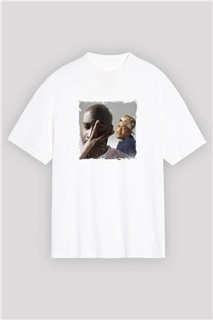 De La Soul Baskılı Oversize Beyaz Tişört