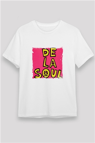 De La Soul Baskılı Unisex Beyaz Tişört