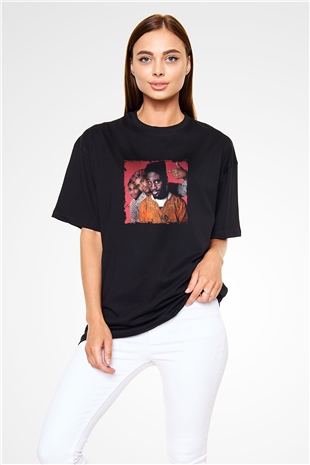De La Soul Baskılı Unisex Oversize Siyah Tişört