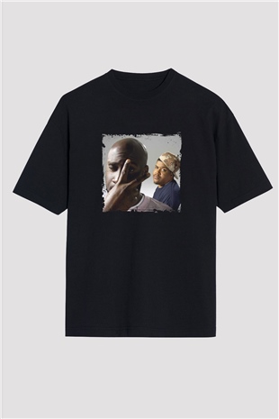 De La Soul Baskılı Unisex Oversize Siyah Tişört