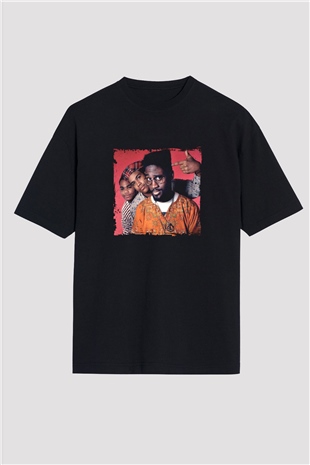 De La Soul Baskılı Unisex Oversize Siyah Tişört