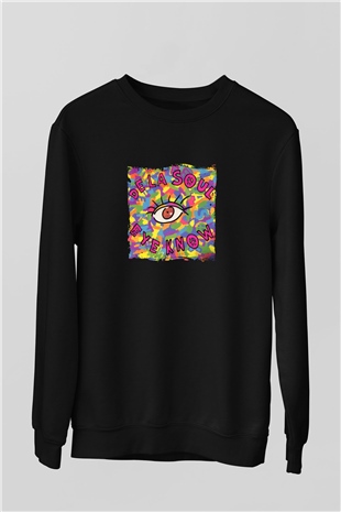 De La Soul Baskılı Unisex Siyah Sweatshirt