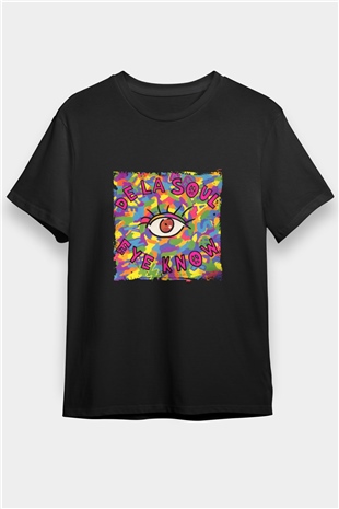 De La Soul Baskılı Unisex Siyah Tişört