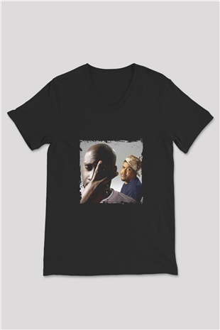 De La Soul Baskılı Unisex Siyah V Yaka Tişört