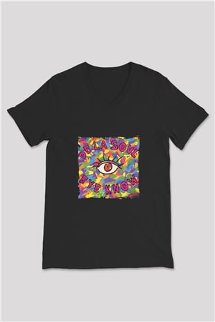 De La Soul Baskılı Unisex Siyah V Yaka Tişört