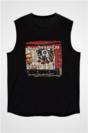 Dead Kennedys Baskılı Unisex Siyah Kolsuz Tişört