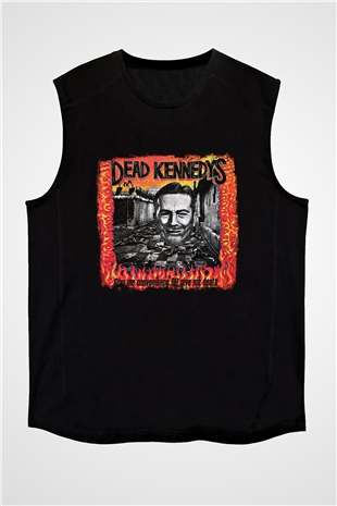 Dead Kennedys Baskılı Unisex Siyah Kolsuz Tişört