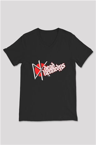 Dead Kennedys Siyah Unisex V Yaka Tişört T-Shirt