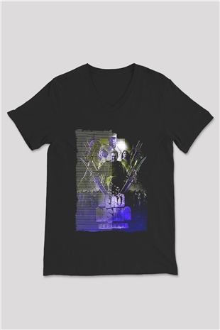 Dead Rising Siyah Unisex V Yaka Tişört