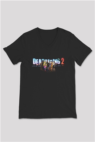 Dead Rising Siyah Unisex V Yaka Tişört
