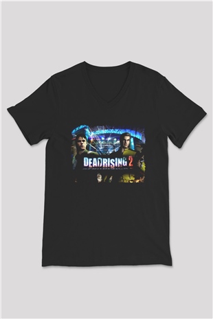 Dead Rising Siyah Unisex V Yaka Tişört