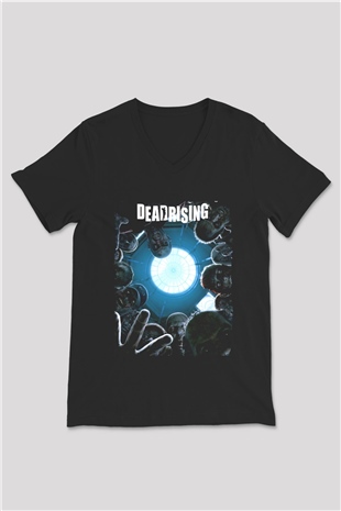 Dead Rising Siyah Unisex V Yaka Tişört