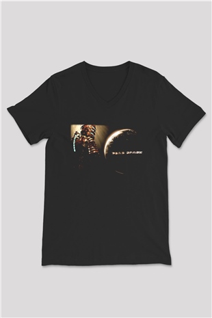 Dead Space Siyah Unisex V Yaka Tişört T-Shirt