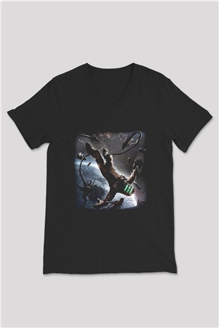 Dead Space Siyah Unisex V Yaka Tişört T-Shirt