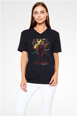 Dead Space Siyah Unisex V Yaka Tişört