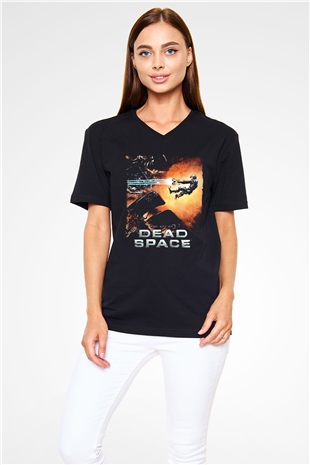 Dead Space Siyah Unisex V Yaka Tişört