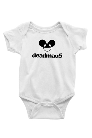 Deadmau5 Baskılı Beyaz Unisex Bebek Body - Zıbın
