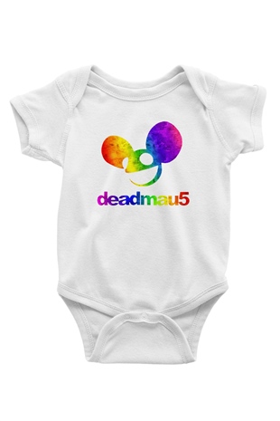 Deadmau5 Baskılı Beyaz Unisex Bebek Body - Zıbın