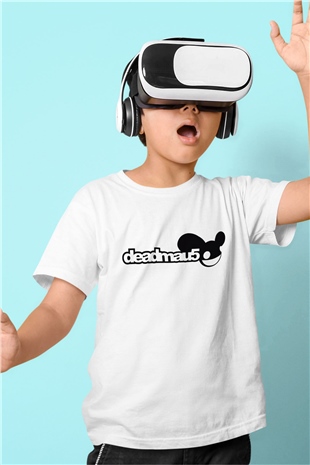 Deadmau5 Baskılı Beyaz Unisex Çocuk Tişört