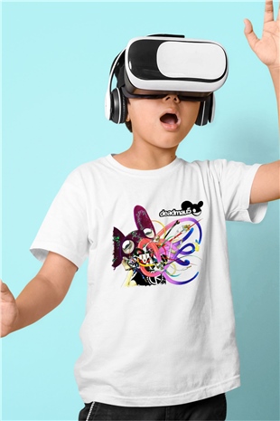 Deadmau5 Baskılı Beyaz Unisex Çocuk Tişört