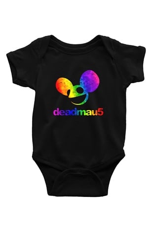 Deadmau5 Baskılı Siyah Bebek Body - Zıbın