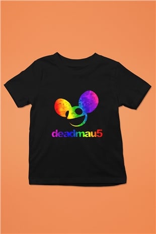 Deadmau5 Baskılı Siyah Unisex Çocuk Tişört
