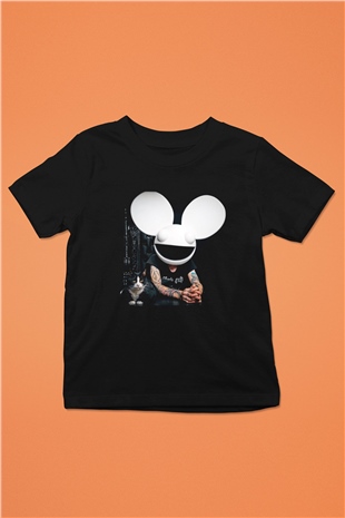 Deadmau5 Baskılı Siyah Unisex Çocuk Tişört