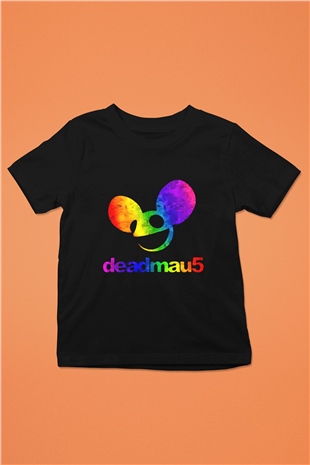 Deadmau5 Baskılı Siyah Unisex Çocuk Tişört